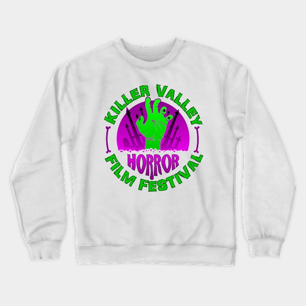 Horror Fest - PURPLE & GREEN LOGO Crewneck Sweatshirt by The Killer Valley Graveyard